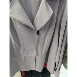 Pendleton Women's Jacket Gray Zipper 100% Silk Collared Size L Petite.